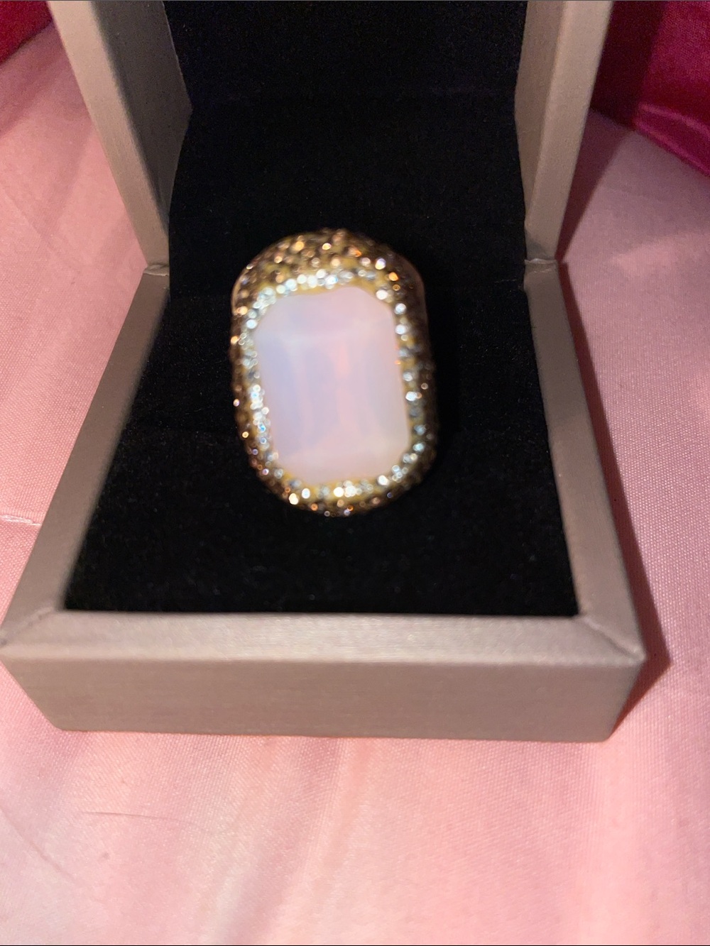 Gold-Trim Opalescent Statement Ring - Women Jewelry